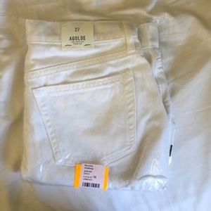 BRAND NEW AGOLDE WHITE HIGH RISE SHORTS